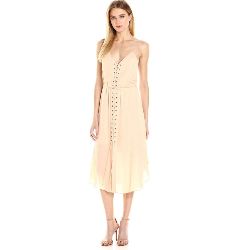 Haute Hippie Cream Lace-up Dress